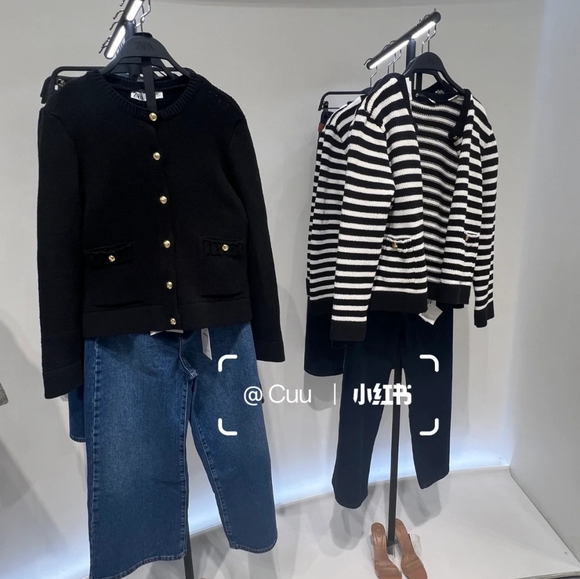 NWT Zara Knit Cardigan With Gold Button - Picture 2 of 16